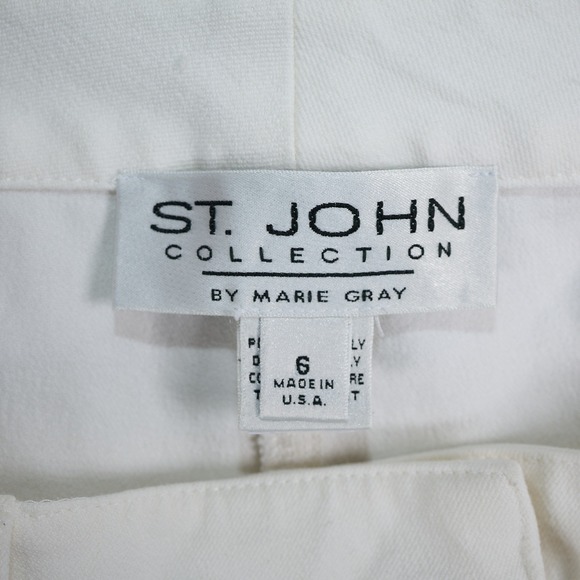 St John Collection White‎ Embellished Flare Pants Size 6 - Picture 2 of 13